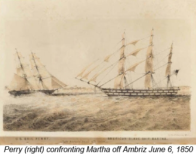 picture of the ship perry chasing the Martha